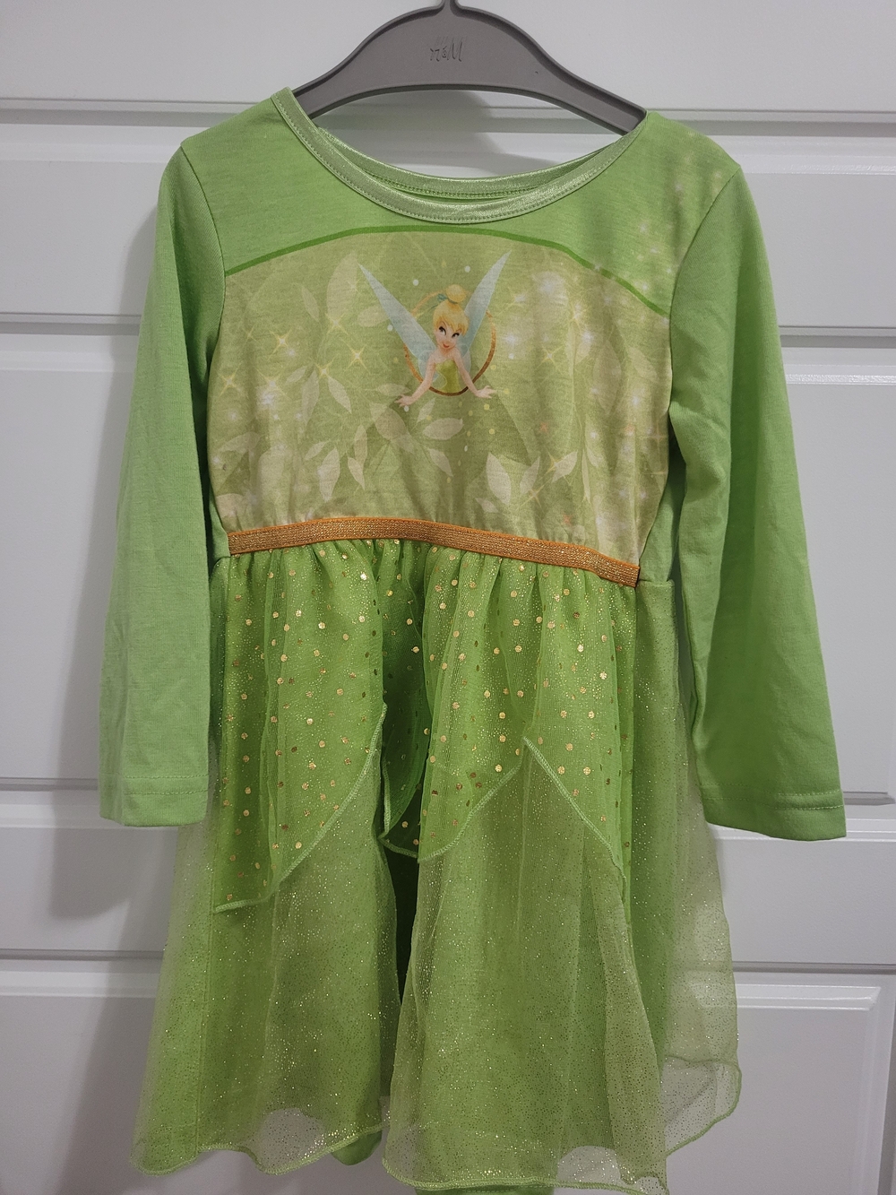 Disney Tinker Bell Green Glitter Tulle Dress Costume